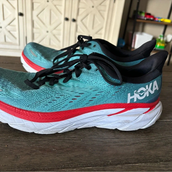 Size 10.5 - Hoka One One Clifton 8 Real Teal - Picture 5 of 7